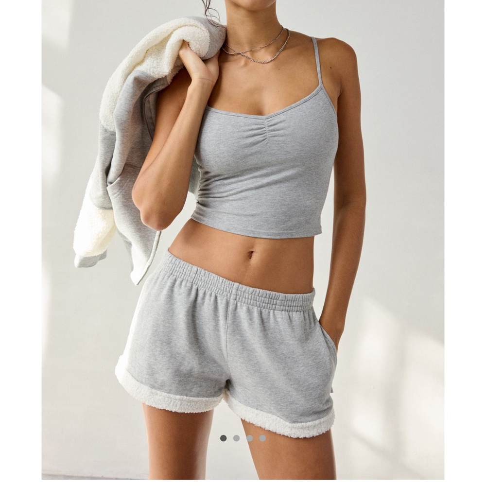 Urban outfitters S  gray out from under snow days fleece trim sweatshirts w/pkts